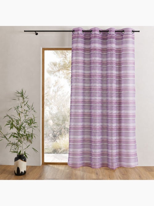 Voilage organza tissé à rayures horizontales et œillets - Kiabi