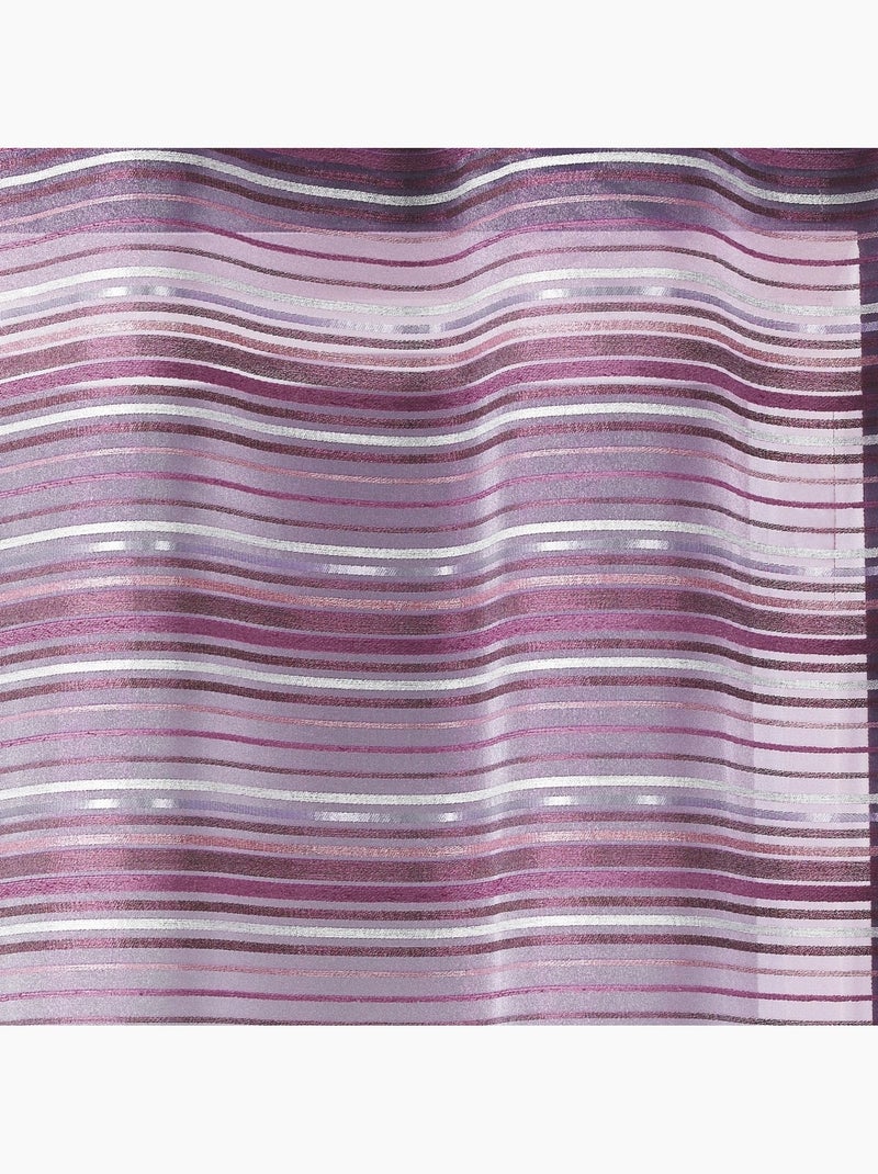 Voilage organza tissé à rayures horizontales et œillets Parme - Kiabi