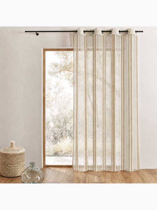 Voilage organza transparent à rayures verticales - Kiabi