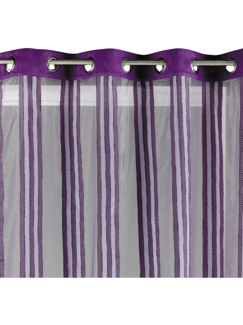 Voilage organza transparent à rayures verticales Violet prune - Kiabi
