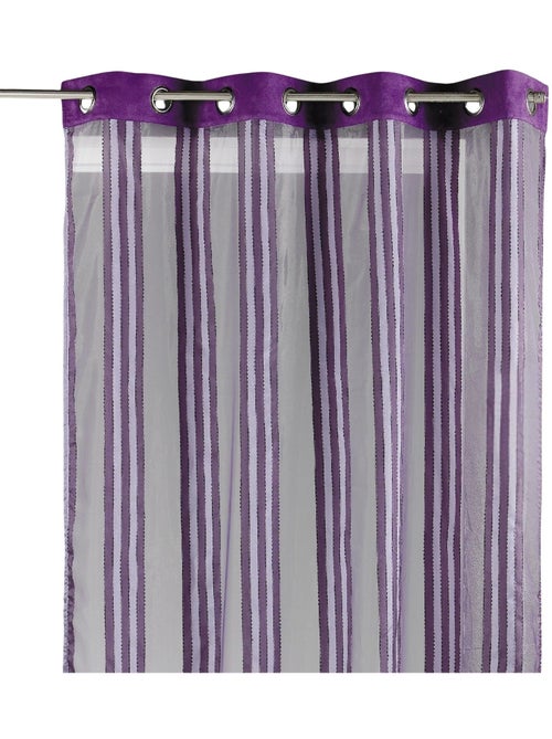 Voilage organza transparent à rayures verticales - Kiabi