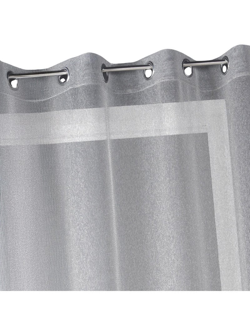 Voilage organza uni prêt à poser Gris clair - Kiabi