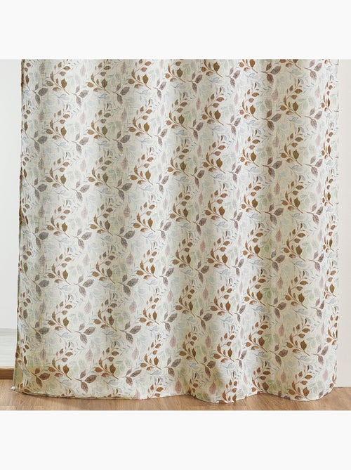Voilage poly-lin imprimé à motif feuillage avec œillets - Kiabi Voilage poly-lin imprimé à motif feuillage avec œillets - Kiabi