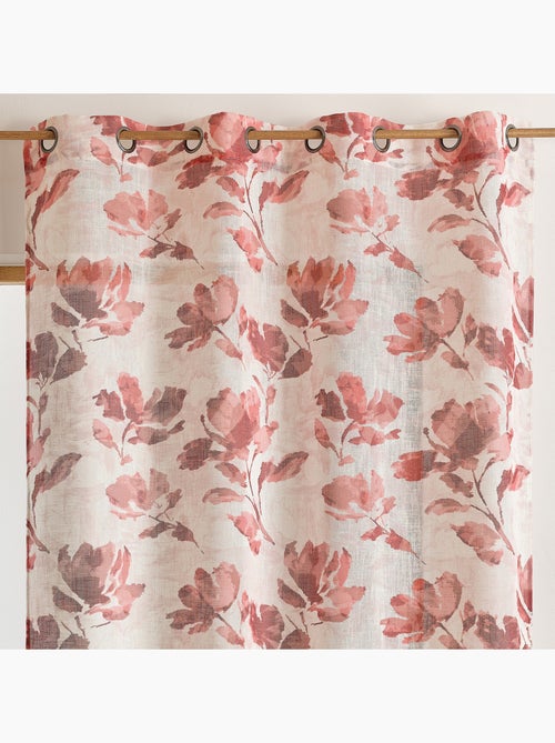 Voilage poly-lin imprimé à motif floral avec œillets - Kiabi Voilage poly-lin imprimé à motif floral avec œillets - Kiabi