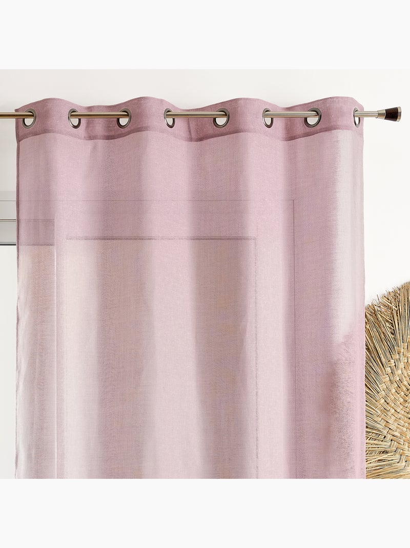 Voilage poly-lin uni  fluide Vieux rose - Kiabi