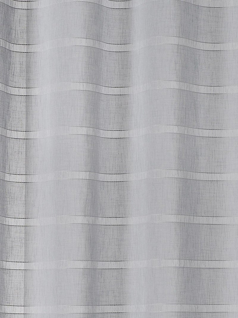 Voilage rayé et tamisant Cordelette Gris clair - Kiabi