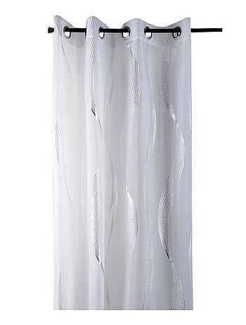 Voilage rayures ondulées métalisées