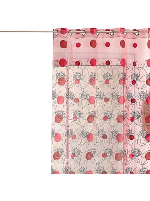 Voilage rouge motifs brodés - Kiabi