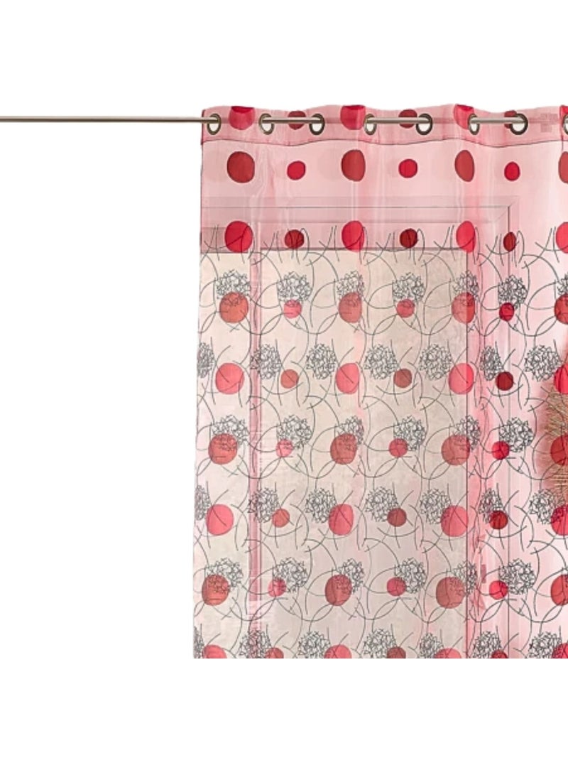Voilage rouge motifs brodés Rouge - Kiabi