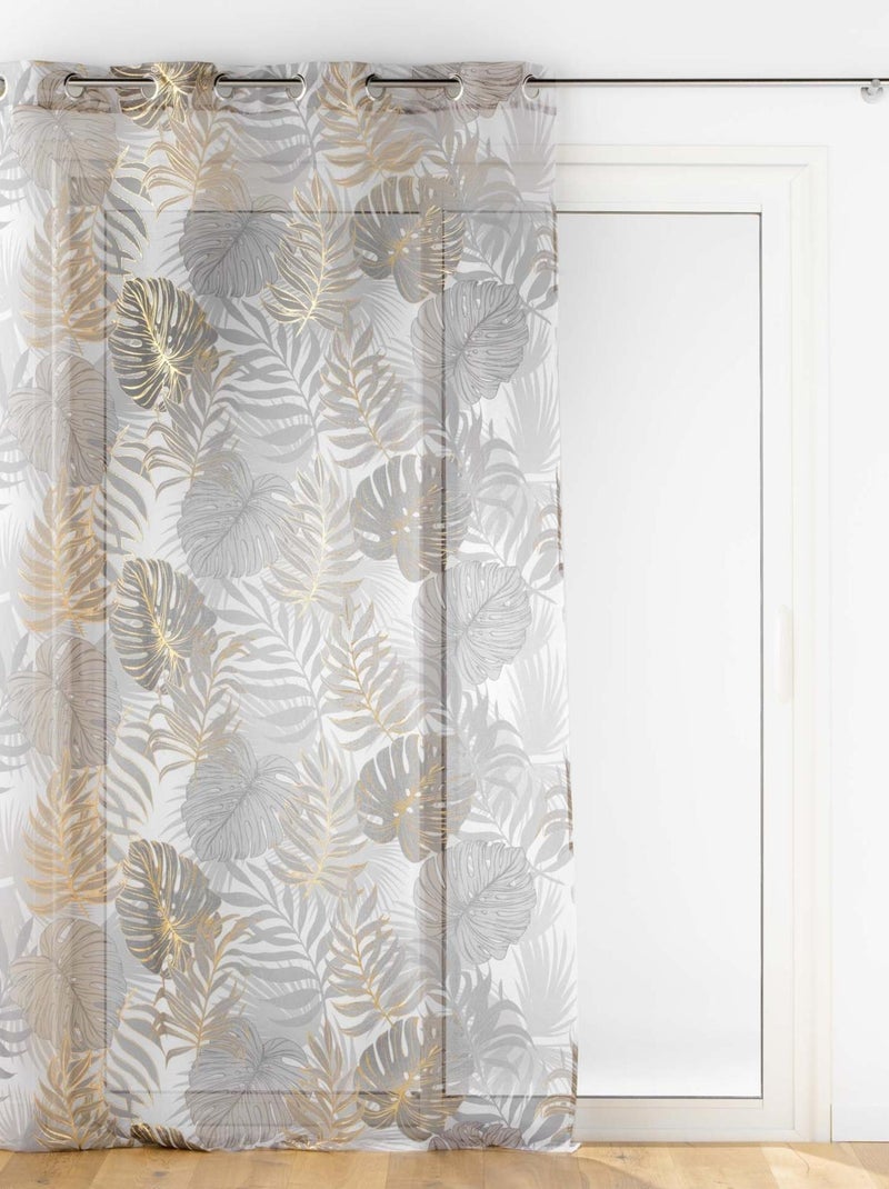 Voilage sablé au style nature dorée Taupe - Kiabi