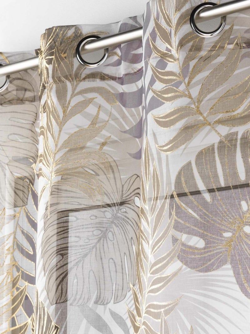 Voilage sablé au style nature dorée Taupe - Kiabi