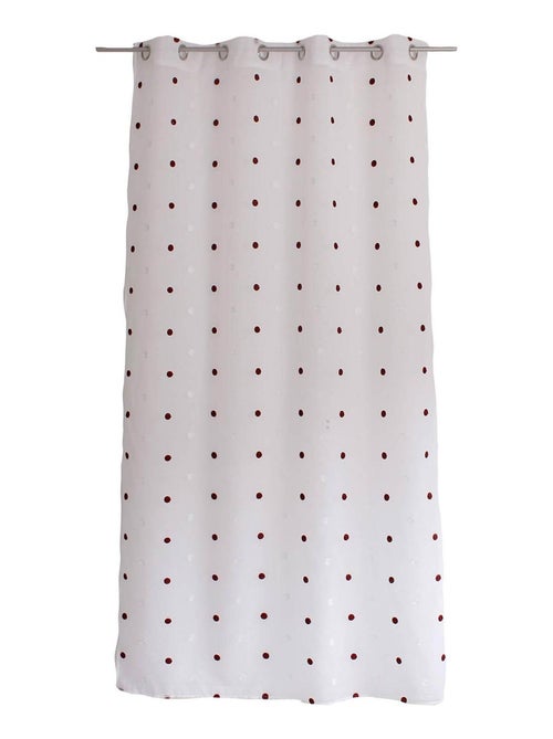 Voilage sablé brodé "Pois colorés" - Kiabi