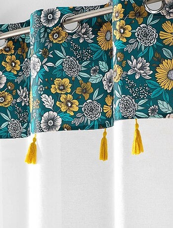 Voilage sablé imprimé floral
