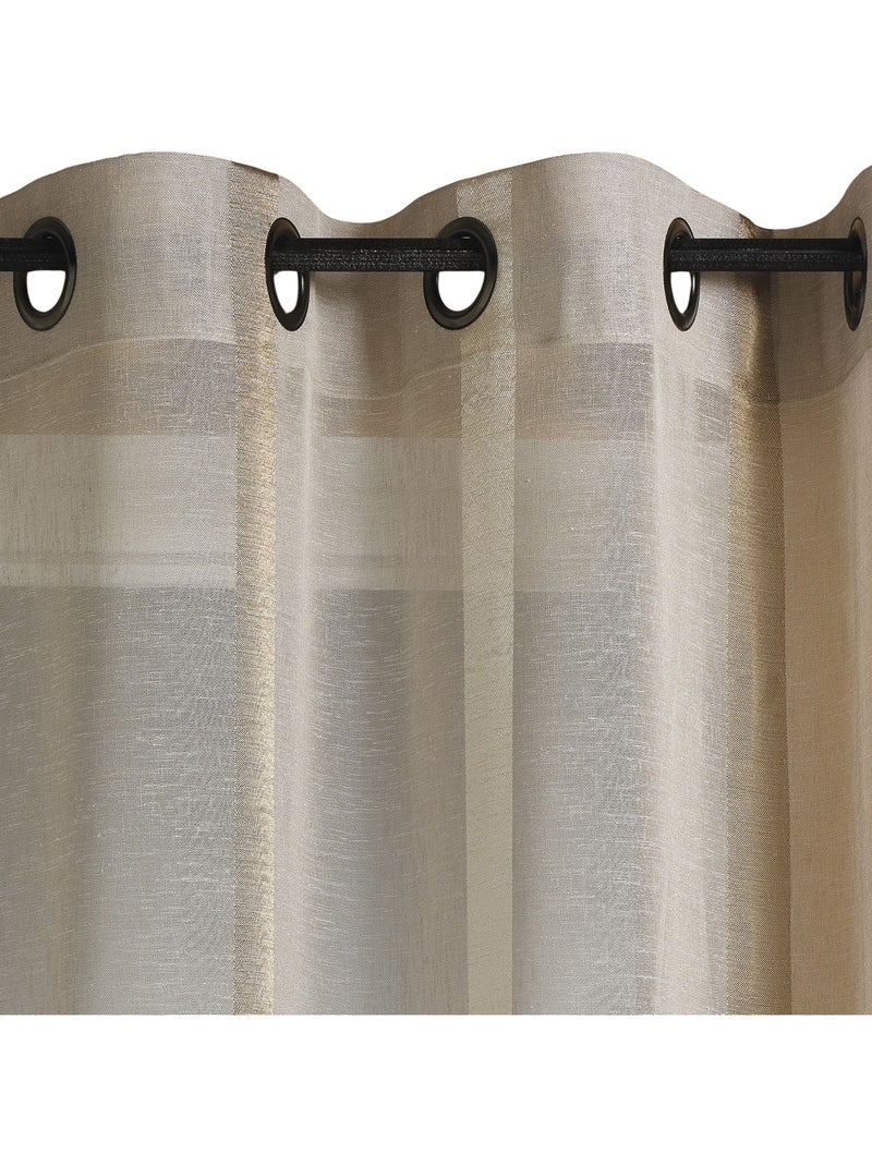 Voilage sobre à rayures verticales Beige - Kiabi