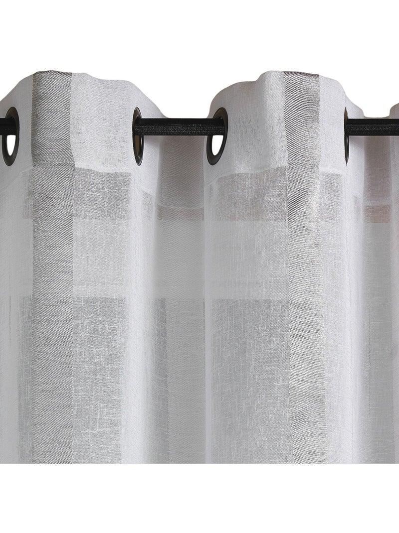 Voilage sobre à rayures verticales Blanc - Kiabi