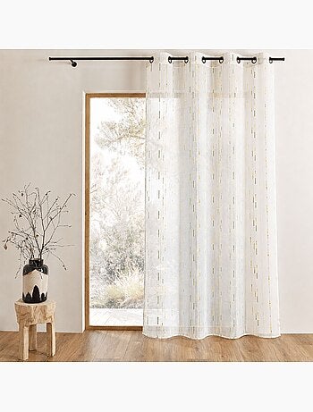 Voilage tamisant à motifs discrets de rayures