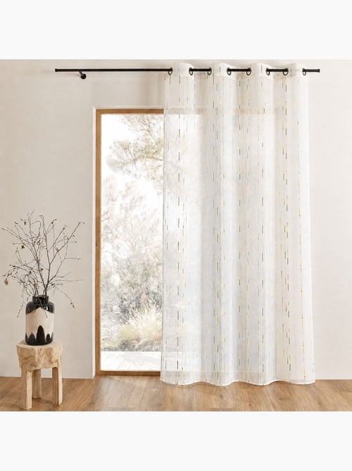 Voilage tamisant à motifs discrets de rayures - Kiabi