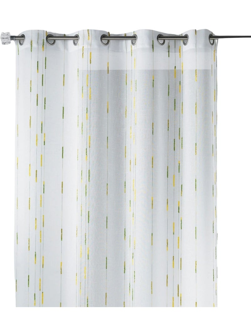 Voilage tamisant à motifs discrets de rayures Vert clair - Kiabi