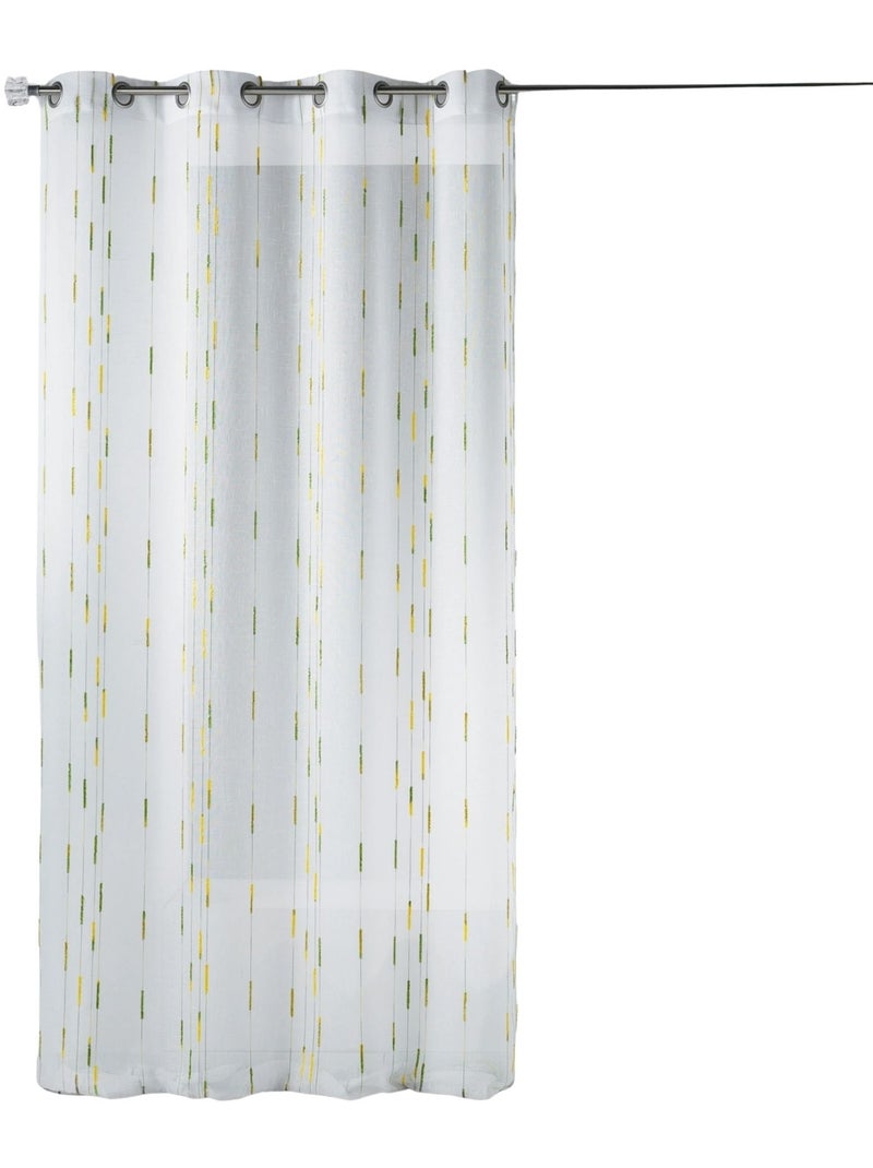 Voilage tamisant à motifs discrets de rayures Vert clair - Kiabi