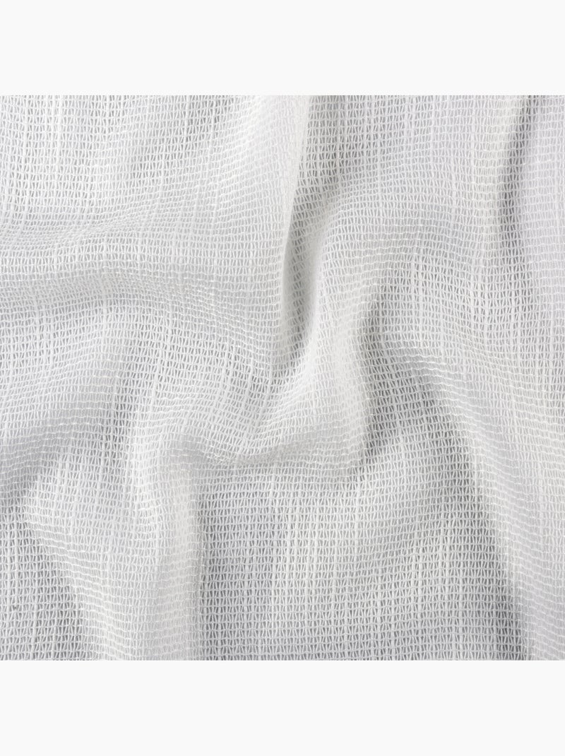 Voilage tamisant à œillets  - Effet filet ajouré Blanc - Kiabi