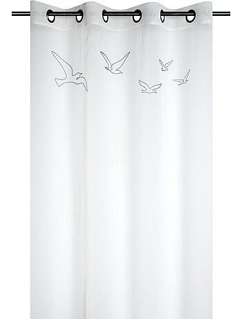 Voilage tamisant à œillets motif oiseaux