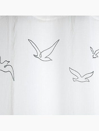 Voilage tamisant à œillets motif oiseaux
