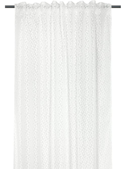 Voilage tamisant à ruflette et motif floral - Kiabi