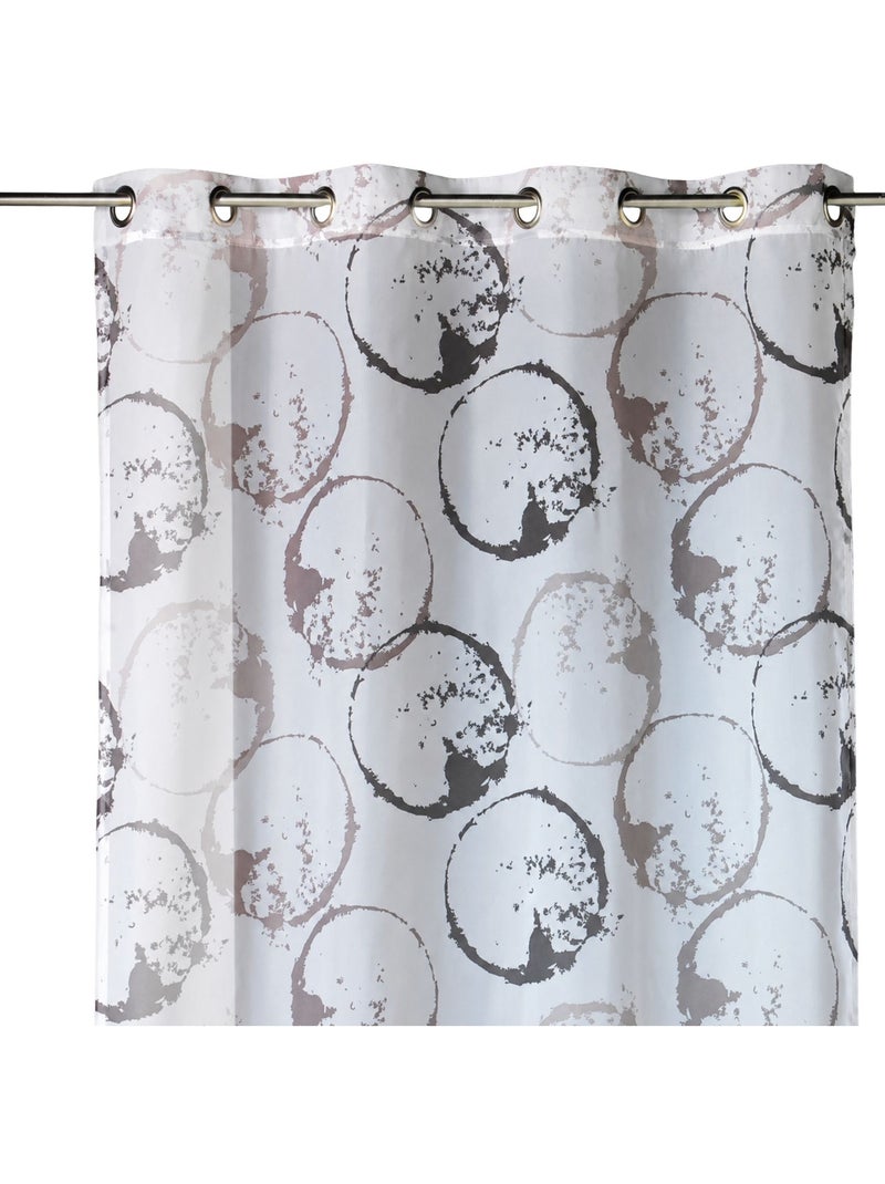 Voilage tamisant au style artistique Taupe - Kiabi