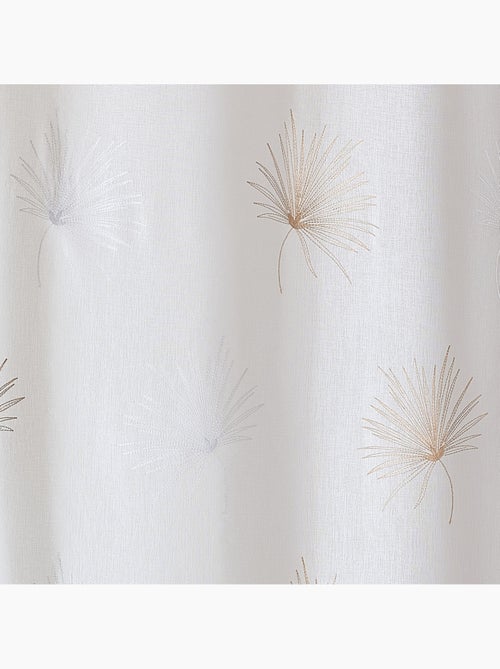 Voilage tamisant broderie palme - Kiabi