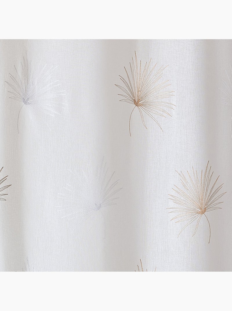 Voilage tamisant broderie palme Beige - Kiabi