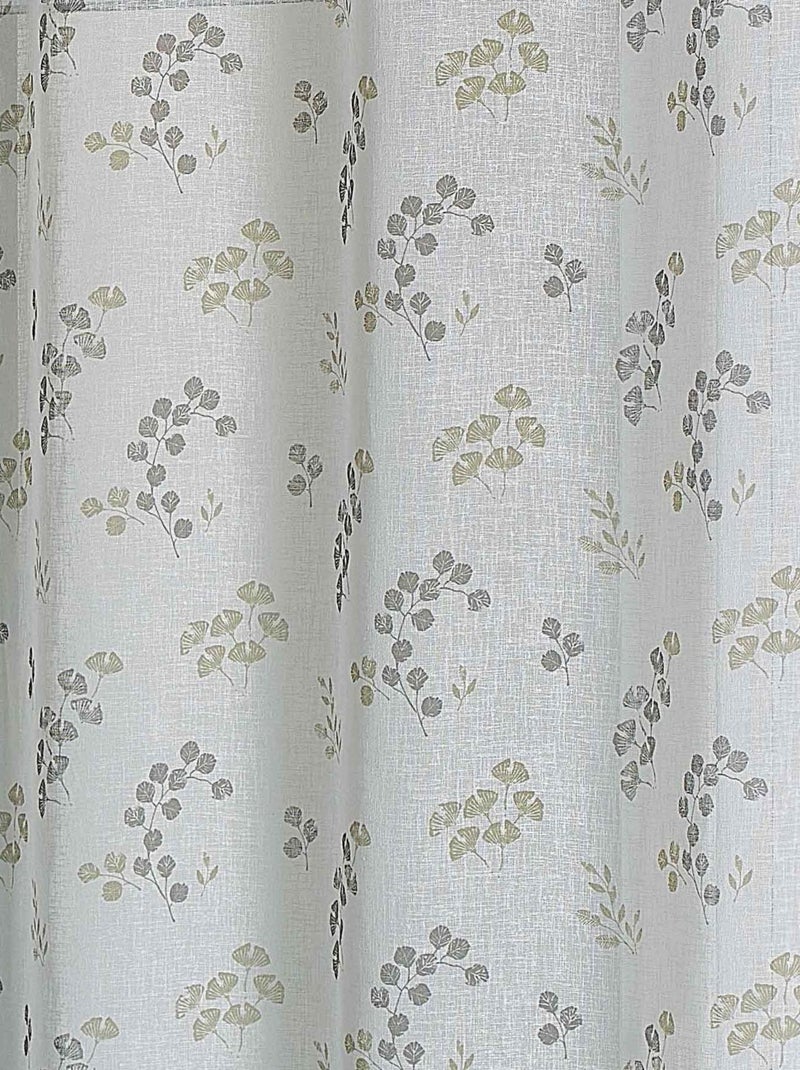 Voilage tamisant en étamine fleurie Taupe - Kiabi