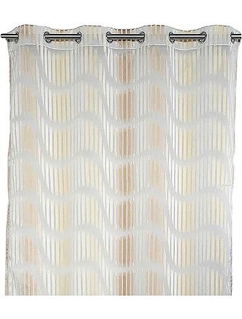 Voilage tamisant en jacquard à rayures verticales ondulées