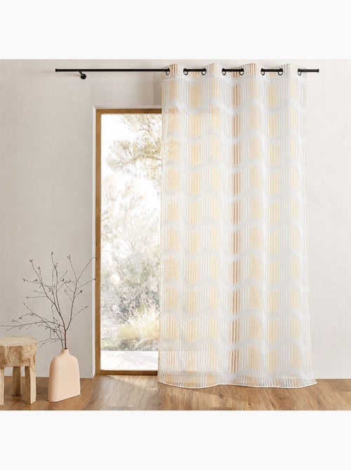 Voilage tamisant en jacquard à rayures verticales ondulées - Kiabi