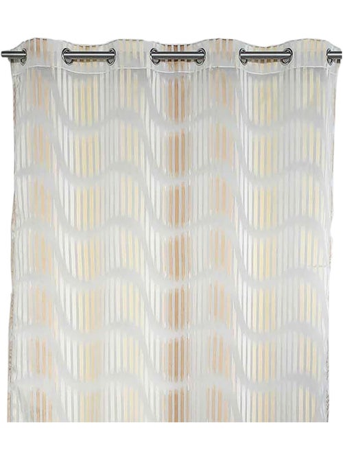 Voilage tamisant en jacquard à rayures verticales ondulées - Kiabi
