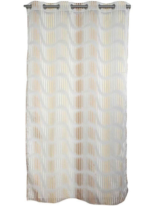 Voilage tamisant en jacquard à rayures verticales ondulées - Kiabi