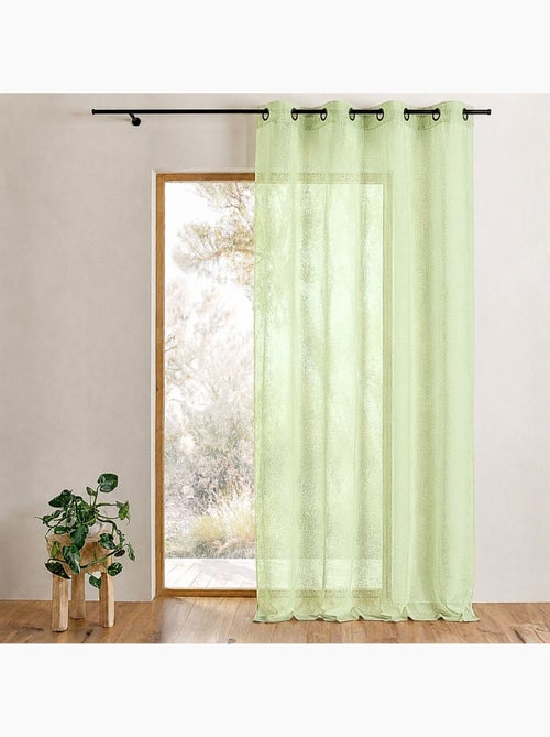 Voilage tamisant en organza brodé à œillets - Kiabi