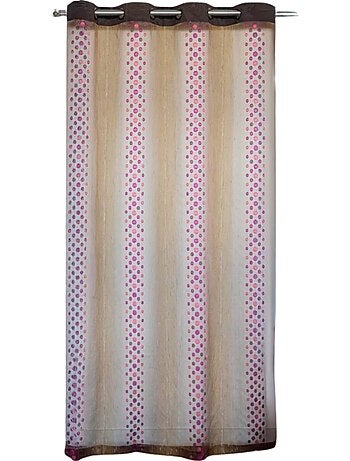 Voilage tamisant motif de pois et rayures