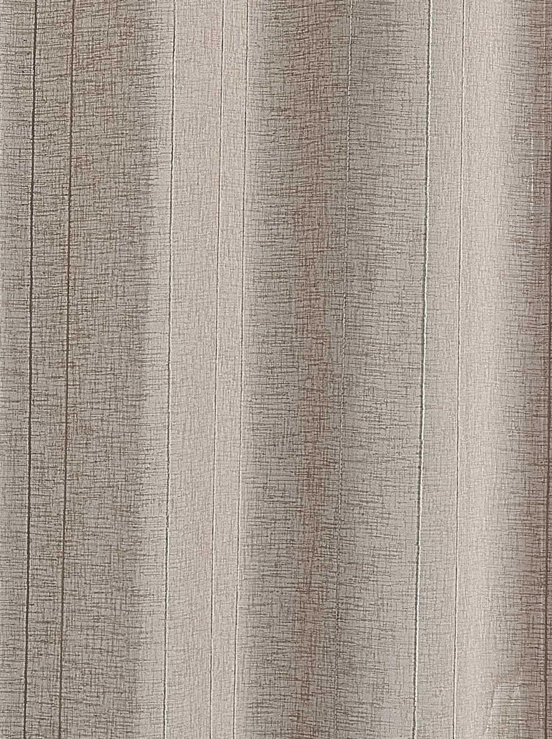 Voilage tamisant uni à fines rayures Beige foncé - Kiabi