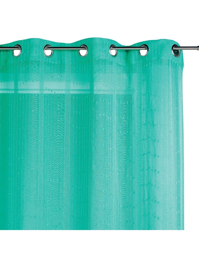 Voilage tissé à fines rayures filetées Bleu turquoise - Kiabi