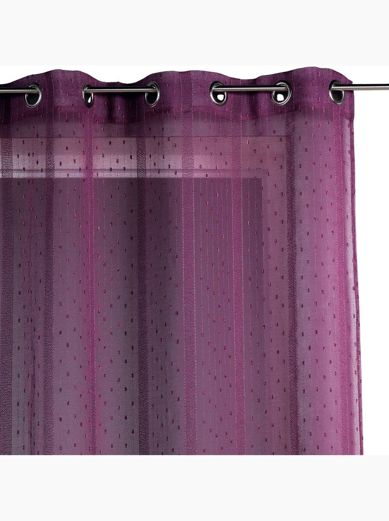 Voilage tissé à fines rayures filetées Violet prune - Kiabi