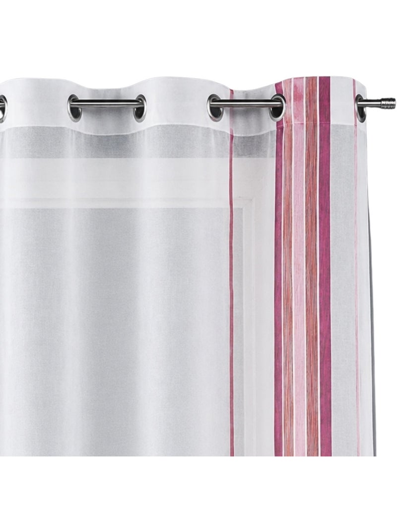 Voilage tissé à rayures verticales Vieux rose - Kiabi