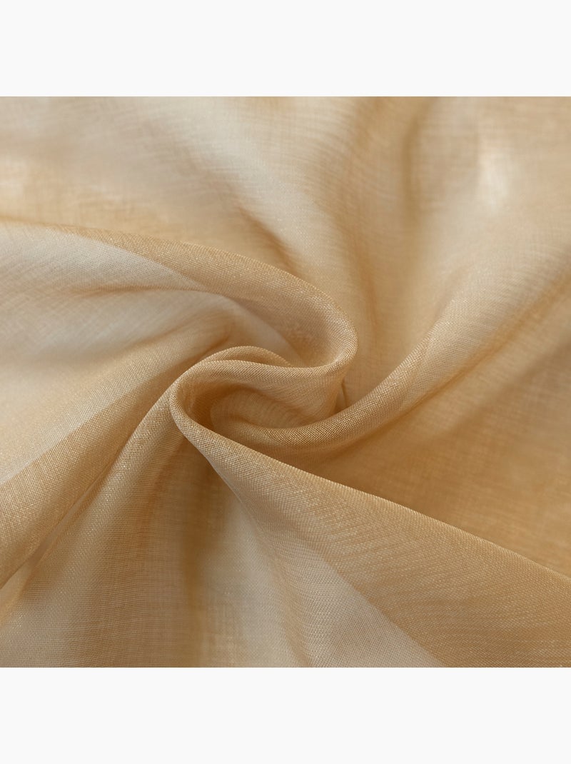 Voilage uni à oeillets grande largeur Beige clair - Kiabi
