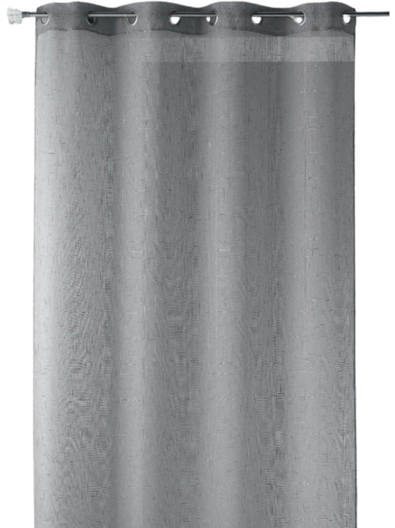 Voilage uni avec fils de lurex Gris clair - Kiabi
