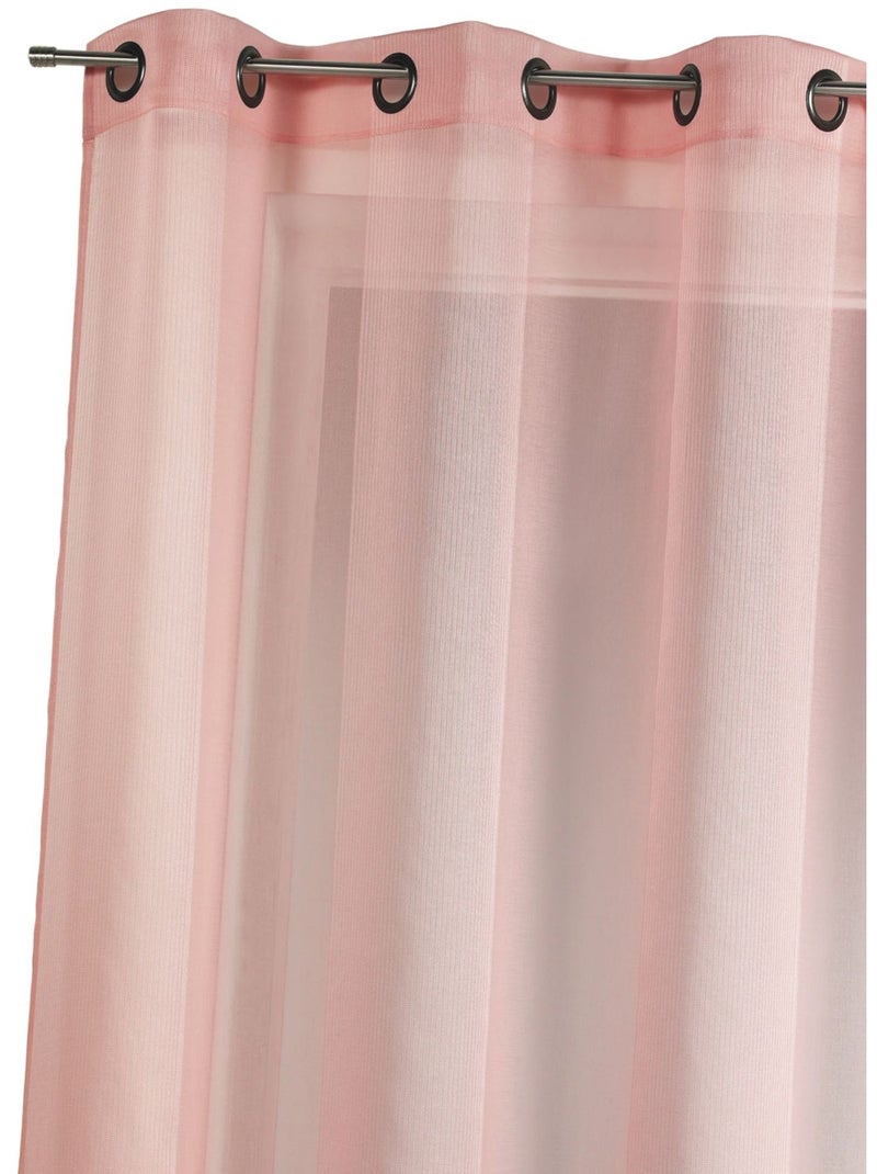 Voilage uni avec rayures ton sur ton Rose pastel - Kiabi