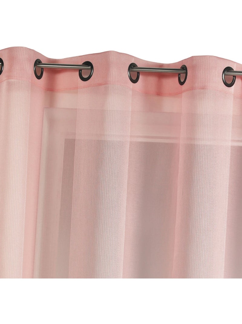 Voilage uni avec rayures ton sur ton Rose pastel - Kiabi