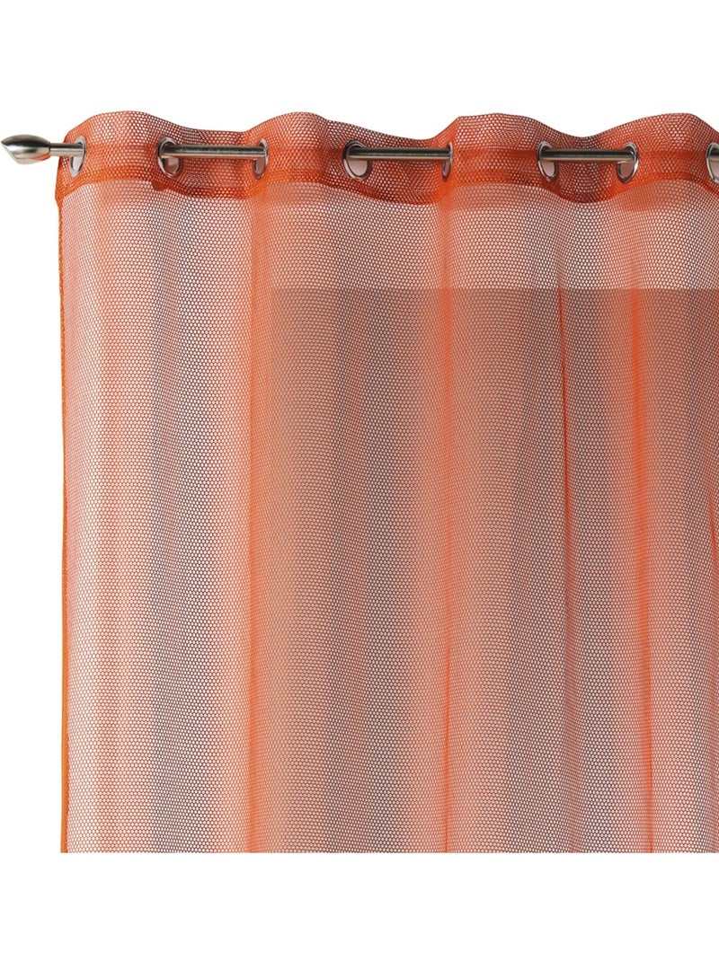 Voilage uni en maille filet Orange - Kiabi