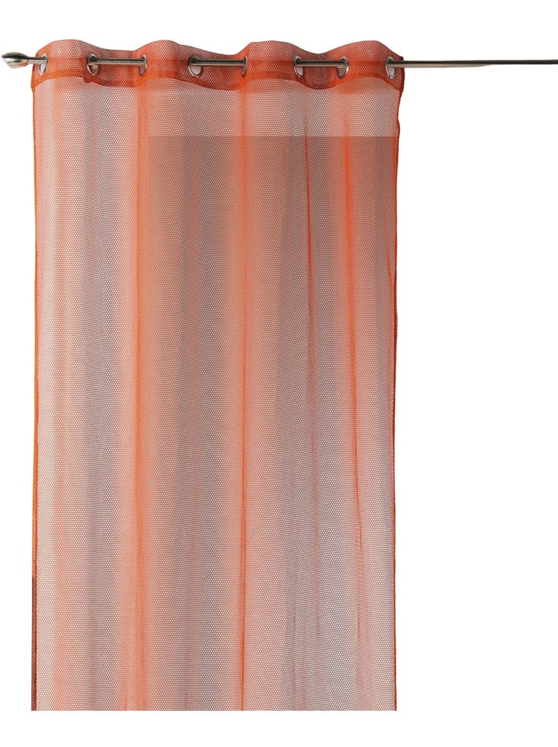 Voilage uni en maille filet Orange - Kiabi