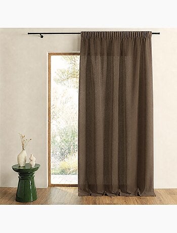 Voilage uni en voile tamisant à galon fronceur