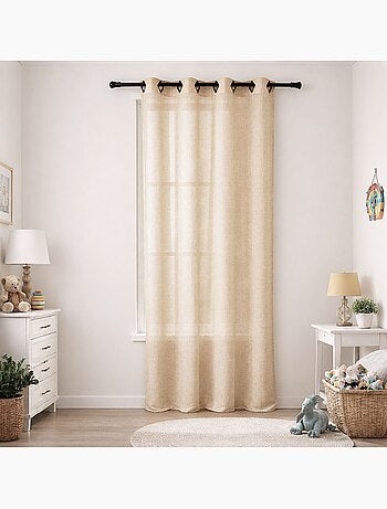 Voilage voile à légère rayure tissée