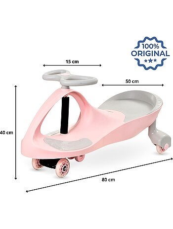 Voiture enfant 120kg max, tourner le guidon pour avancer ou tourner trotteur draisienne, roues led